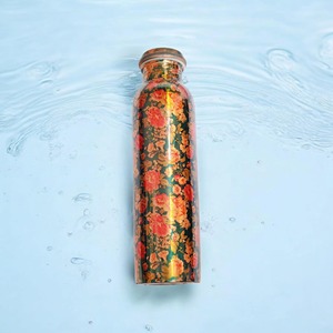 Copper Bottle Hammered Finished Outdoor Water Bottle for <b>Camping</b> Travel Sports Kitchenware on cheap price from India - Product Image 4