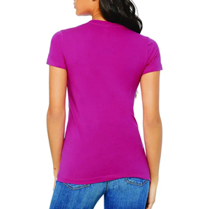 เสื้อยืดคอกลมแขนสั้นผู้หญิง ทรงเข้ารูป สีพื้น ผ้าเจอร์ซีย์ถัก ใส่สบาย ระบายอากาศได้ดี เหมาะสำหรับฤดูใบไม้ผลิและฤดูร้อน ทำจากผ้าฝ้าย - Product Image 2