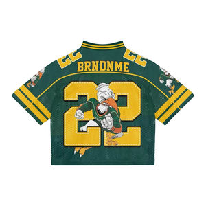 Maillot de football américain personnalisable et respirant pour fans - Haut court 100 % polyester, style streetwear et mode sportive - Product Image 3