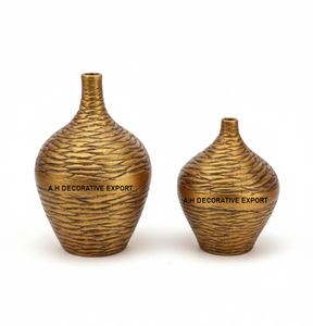 Jarrones Modernos de Aluminio Acanalado Hechos a Mano - Urnas Decorativas de Metal Ecológicas para Bodas y Decoración de Mesa de Otoño - Product Image 6