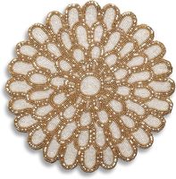 Meilleures ventes : Sets de table, sous-plats et sets de table décoratifs en verre perlé à motifs floraux pour dîners, mariages, fêtes et décoration festive