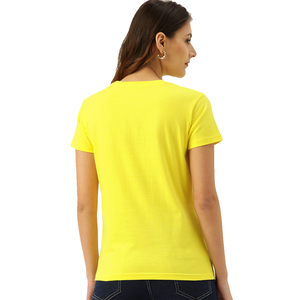 T-shirt personnalisé pour femme en jersey 100 % coton, col rond, manches courtes, uni, avec logo, coupe ajustée, idéal pour l'été, anti-plis, séchage rapide - Product Image 4
