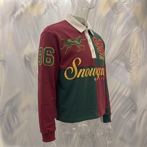 เสื้อรักบี้ลายทางสั้น Snowgrace Atlanta ระบายอากาศได้ดี ปักโลโก้ คอปกพับได้ ทรงหลวม ใส่ได้ทั้งชายและหญิง สำหรับผู้ใหญ่ - Product Image 2