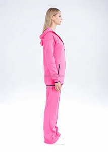 Conjunto de Pantalones y Sudadera Holgados de Cintura Alta con Cierre para Mujer, Personalizados, Deportivos, de Yoga, Fitness, de Alta Calidad, para Gimnasio, con Cuello en V, de Lana/Poliéster - Product Image 6