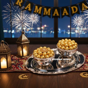 ชามช็อกโกแลตโลหะลายนูนเคลือบเงินเงา ชามขนมหวานขายดี ชามช็อกโกแลตตกแต่งสวยงาม - Product Image 4