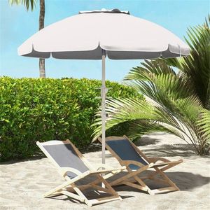 Ombrellone da Spiaggia Bianco Crema per Esterni - Product Image 6
