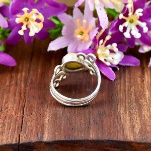 Bague spirale artisanale en argent sterling 925 avec pierre précieuse turquoise Dahlia, style bohème, bijou raffiné pour femme - Product Image 6