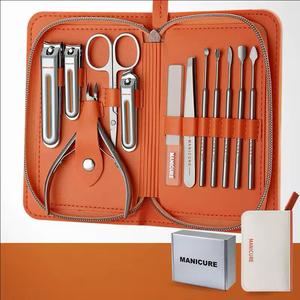 Manicure <b>Kit</b> 12 In 1 Stainless Steel <b>Nail</b> Care Tools Set Portable Case Classic Style Adult Use - Product Image 6