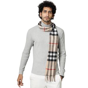 Écharpe en cachemire jacquard 100% imprimée à l'écran, écologique, tricotée pour l'hiver, pour femmes et hommes, avec longues franges, écharpe à carreaux personnalisée pour hommes - Product Image 1