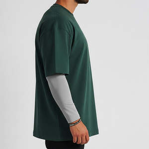 Camisetas de Hombre con Cuello Redondo y Estampado DTF Personalizado, Estilo 2026, 100% Algodón, Hombros Caídos, Transpirables, Corte Holgado, Estilo Hip Hop - Product Image 2