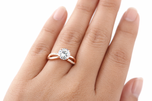 Bague de fiançailles en diamant, argent sterling 925, faite à la main, pour anniversaire de mariage, or rose - Product Image 2