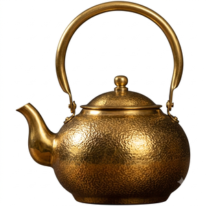 Stainless Steel Tea Pot With Lid Wooden Handle Minimalist Design For Kitchen Use Handmade <b>Teapot</b> On Sale - Product Image 5