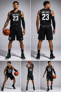 Uniforme de Baloncesto Topográfico Negro Personalizado, Conjunto de Camiseta y Pantalones Cortos para Hombre, Transpirable, de Secado Rápido, Ropa Deportiva de Equipo, OEM, ODM, Venta al Por Mayor - Product Image 3