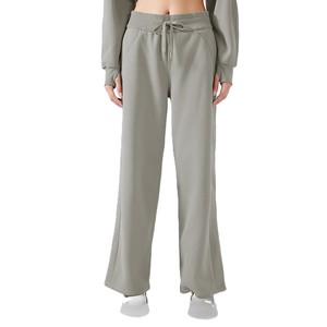 Custom <b>Black</b> <b>Women</b> Wide Leg Lounge Pants Elastic Drawstring Waist Relaxed Casual <b>Trousers</b> Wholesale Apparel USA UK EU B2B Pro - Product Image 4