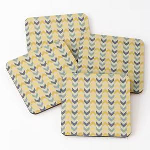 Juego de posavasos de madera con pegatinas de esmalte impresas para protección de la superficie de la mesa de bebidas - Product Image 3