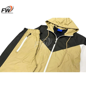 Custom Clothing Windbreaker <b>Jacket</b> And Nylon Track Pants Detachable <b>Zip</b> <b>Up</b> Nylon Sweatsuit Set Men Windbreaker Tracksuit - Product Image 2