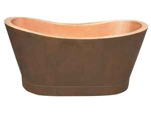 Bañera Ovalada Independiente de Cobre Antiguo Forjado a Mano, Bañera de Cobre Sólido de Lujo, Elegante para Proyectos de Hoteles y Villas - Product Image 4