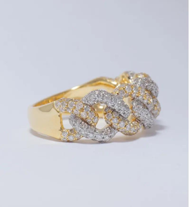 Bague en argent à maillons en moissanite, bijou de luxe glacé, tendance, pour homme et femme, cadeau - Product Image 5