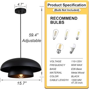 Lampe suspendue de luxe, luminaire de plafond en métal contemporain pour hall d'hôtel, salle à manger, restaurant, chambre à coucher, design d'intérieur - Product Image 3