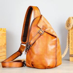 Bolso Bandolera de Cuero Vintage para Hombre, Impermeable, para Viaje, Mochila de Hombro, Bolso de Pecho de Cuero Genuino, Bolso Cruzado para Hombre - Product Image 2