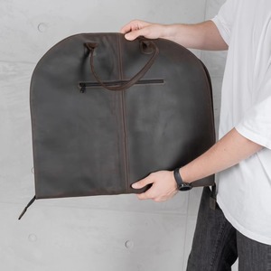 Premium Luxury <b>Leather</b> Suit Carrier Handmade Heavy-Duty Garment Bag Zipper Casual Simple Business Travel Luggage - Product Image 1