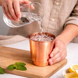 100% Pure <b>Copper</b> Glass Tumbler | Handmade <b>Copper</b> Drinking <b>Cup</b> | Ayurvedic Water Vessel | Health Benefits <b>Copper</b> <b>Cup</b> | Rustic Kit - Product Image 2