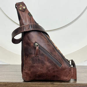 Bolsos de cuero para senderismo hechos a mano para mujer, bolsos de hombro tipo bandolera pequeños de piel de vaca, bolsos de pecho informales de cuero genuino para teléfono - Product Image 4