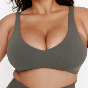 Wholesale New Workout High Quality Yoga Plus Size Custom Fitness Gym Backless Strappy Padded Push Printed Front Woman Sport Bra - Product Image 1