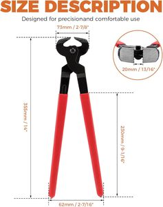 Alicates para Pezuñas de Caballo de 14 Pulgadas, Herramienta de Herrador de Acero con Alto Contenido de Carbono, Alicates Profesionales para Recortar Pezuñas - Product Image 4