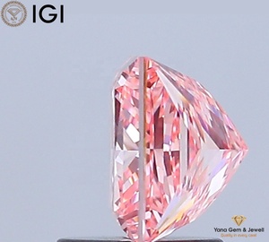 Diamant de laboratoire cultivé CVD de 2,00 carats, taille princesse, certifié IGI, clarté VVS2, couleur rose vif fantaisie, pour pendentif personnalisé, cadeau - Product Image 3