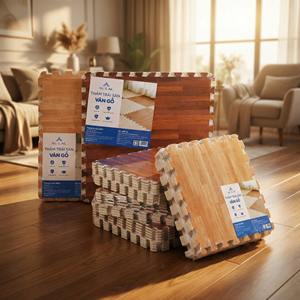 Tapete de Espuma EVA con Patrón de Madera, 60x60cm x 10mm, Encastrable, Antideslizante, Ecológico, para Sala de Estar, Almacén, Gimnasio - Product Image 1