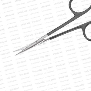 Tijeras dentadas Iris (11.5cm) con hoja inferior microdentada, puntas afiladas, para tejidos delicados en cirugía oftálmica y plástica - Product Image 4