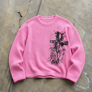 2026 En gros Sweat à capuche vintage Angel Fleece texturé à manches longues, tricot gaufré, style vieilli, coupe classique, streetwear décontracté - Product Image 3