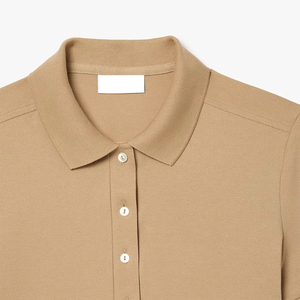 เสื้อเชิ้ตผู้หญิงแบบลำลอง OEM ระบายอากาศได้ดี สีพื้น ผ้าแคนวาส ย้อมสีเรียบ โลโก้สีตามสั่ง เป็นมิตรกับสิ่งแวดล้อม คุณภาพสูง แขนสั้น ดีที่สุด - Product Image 5