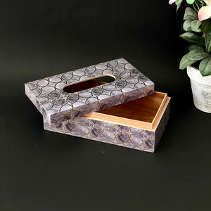 Modern Bohemian Wooden Printed Tissue Napkin Organizer Box-Durable Eco-Friendly Table Accessory for Bedroom Office Home Interior - Product Image 4