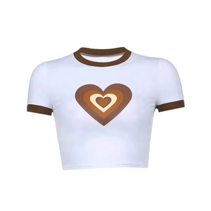 T-shirts courts unis couleur chair pour femme, style streetwear, vente en gros à prix abordable et respirants - Product Image 3