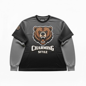 Camiseta Corta para Hombre de 300GSM - Diseño Holgado Estilo Urbano Vintage con Mangas Largas Estampadas y Desgastadas - Product Image 1