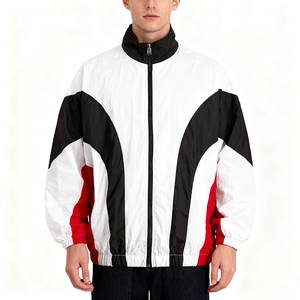 Blouson Bomber Homme Personnalisé, Survêtement Imperméable et Coupe-Vent Respirant avec Col Montant, Patchwork Tissé, Idéal Hiver et Extérieur, Style Décontracté - Product Image 1