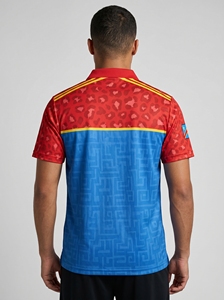 Tela de Punto Informal Vintage de Manga Corta, Transpirable, Antiarrugas, de Poliéster/Algodón, Estampada Digitalmente, para Camisa - Product Image 4