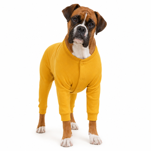 Cute Solid Yellow Fleece Hoodie for Dogs Comfortable All Seasons Pet <b>Clothes</b> - Product Image 3