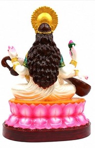 Statue en résine de la déesse hindoue Saraswati, figurine traditionnelle faite à la main, décoration religieuse pour Diwali, mariage, présentation sur table, style occidental - Product Image 3