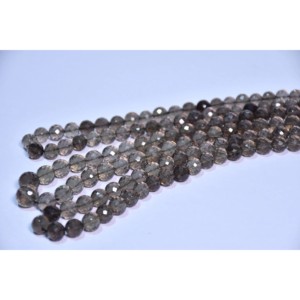 Perles facettées en quartz rose naturel, citrine et quartz fumé en vrac pour la fabrication de bijoux, inspirées de Jaipur, Inde - Product Image 4