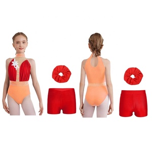 Tenue de <span class=keywords><strong>danse</strong></span> pour filles de 6 à 16 ans, justaucorps de patinage artistique et de gymnastique avec short et bandeau pour spectacles de <span class=keywords><strong>danse</strong></span> - Product Image 5