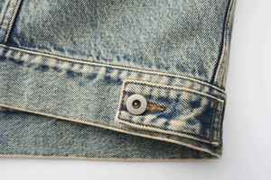 แจ็คเก็ตยีนส์ผ้าเดนิมคุณภาพดีที่สุดสำหรับผู้ชาย ฤดูหนาว โลโก้ด้านหน้าปรับแต่งได้ แจ็คเก็ตยีนส์แขนยาว ขายส่ง - Product Image 5