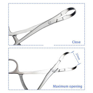 Pinces de réduction orthopédiques dentées pour phalanges, autoclavables, pour maintenir les os, instrument orthopédique vétérinaire manuel, ORL, CE - Product Image 2