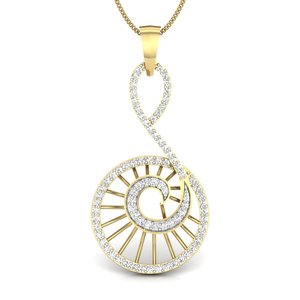 Colgante de Diamantes de Oro Amarillo de Lujo con Diseño en Espiral, Diamantes Naturales de Corte Brillante Redondo, Joyería Unisex para Uso Diario - Product Image 2