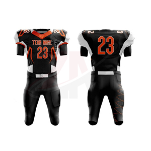 Conjunto de Uniforme de Fútbol Americano para Hombre, Jersey y Pantalones Negros y Naranjas, Número 23, Impresión por Sublimación, Poliéster Transpirable, Talla Adulto - Product Image 2