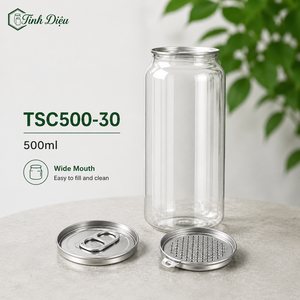 Canette PET de 500 ml avec ouverture facile de 55 mm pour machine de scellage de boissons (thé, café) - Product Image 1