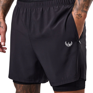 Mens 2-in-1 Workout Gym <b>Shorts</b> Quick Dry Performance Athletic <b>Shorts</b> with <b>Zipper</b> Pockets for Training Running Fitness - Product Image 3