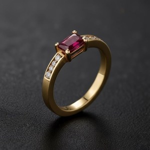 Anillo de Compromiso con Rubí, Plata de Ley 925, Chapado en Oro de 14K, Anillo de Promesa Delicado, Joyería con Piedra de Nacimiento de Julio, Regalo - Product Image 4